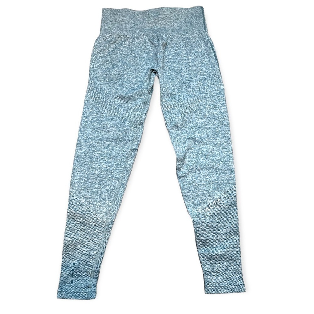 ACTA Green Seamless Nylon Blend Athletic Yoga Pro Leggings Womans Size Medium